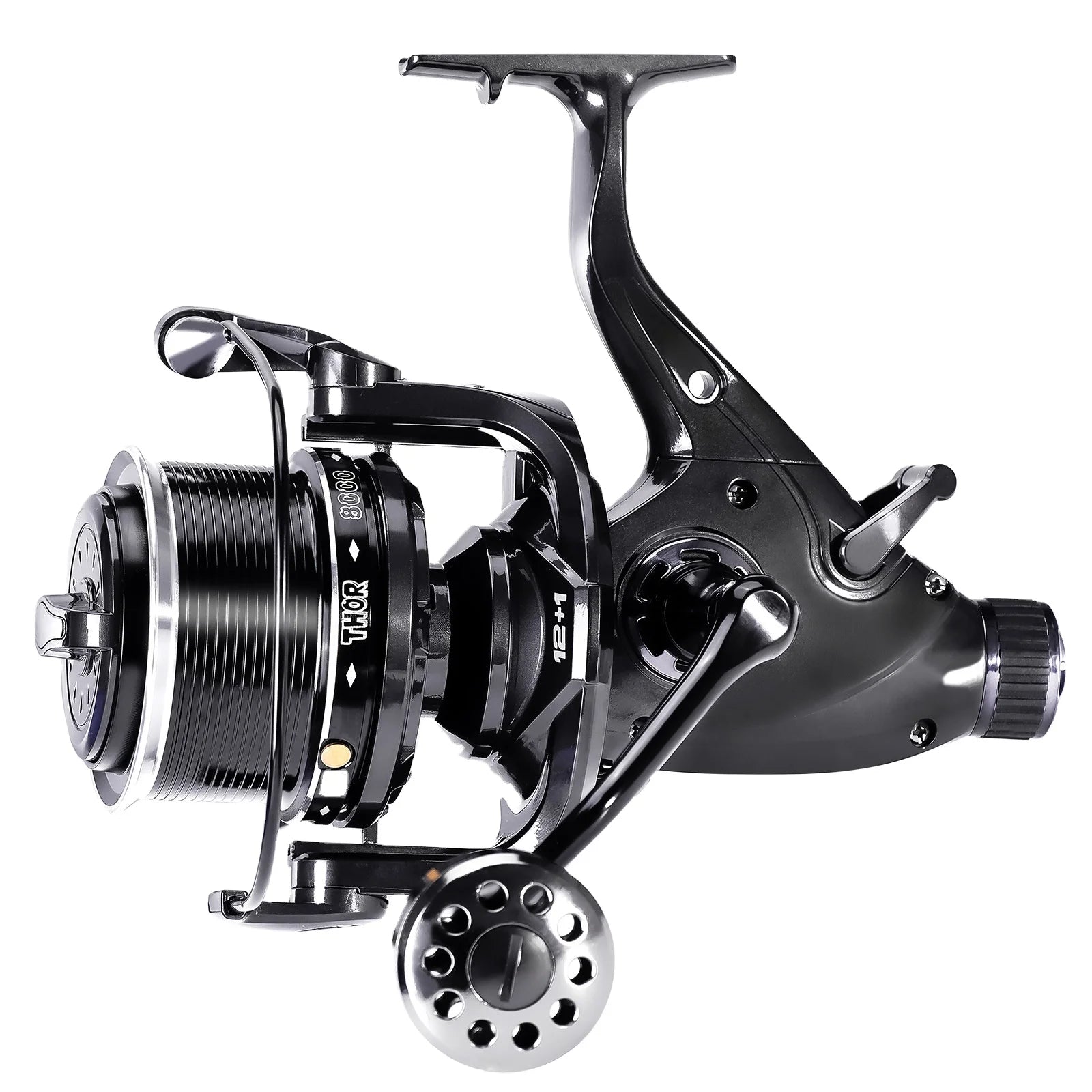 Tor 4000/5000 Heavy-Duty Spincast Carp Fishing Reel Dual Brake Large Spool Anti-Tangle Design Right Hand 5.2:1 Gear Ratio