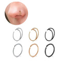 Gaby Double Hoop Nose Cuff Nose Clip Surgical Stainless Steel Fashion Spiral Twisted Ring Non Piercing Body Jewelry