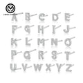 Delicate 26 Letters Initial Stud Earrings 925 Sterling Silver Pave CZ Alphabet Letter Earrings Women Fine Jewelry Birthday Gift MegaBDM