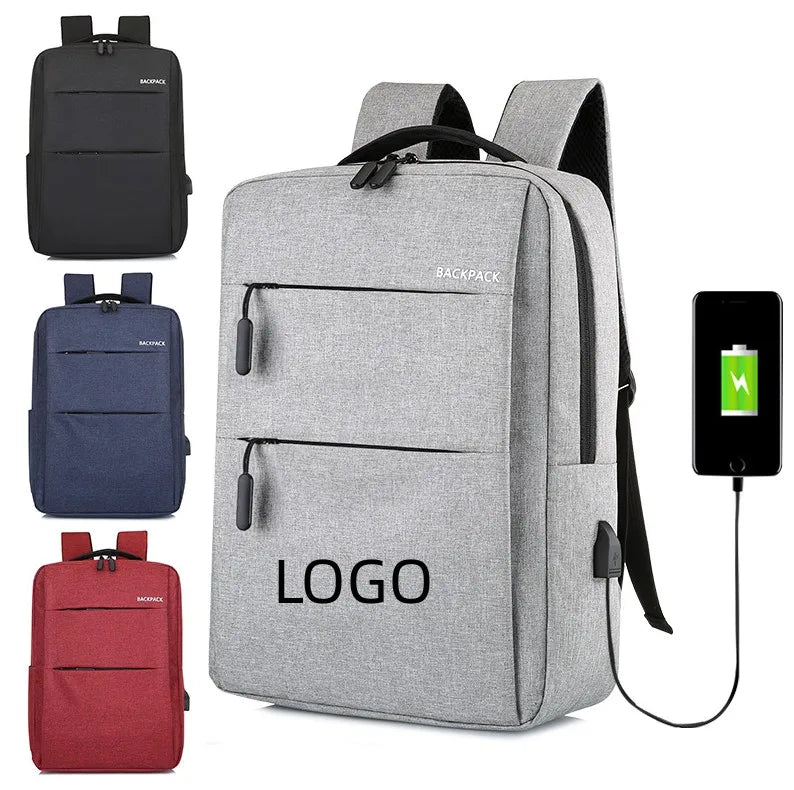 Free Sample Polyester  Waterproof USB Charging Laptops Backpack 15.6 Inches Business Laptop Backpack Bag with Custom Logo