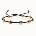 INS Handmade Adjustable Daisy Flower Bracelet for Girls New 3mm Natural Stones Braided Rope Trendy Friendship Chakra Gift