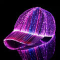 Led USB Rechargeable Hat Fiber Optic Hat EDM Baseball Caps Light up 7 Colors Glowing Rave Accessories for Party