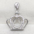 Sterling Silver 8*8mm Semi Mount Pendant Empty Frame Blank Support Setting S925 Base Holder Without Center Stone for DIY Inlay