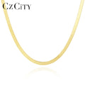 CZCITY Trending Sterling Silver Fashion Gold 14K Designer S925 Trendy Statement Snake Necklace Chain
