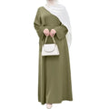 Plus Size Trending Muslim Dress Dubai Turkish Abaya Turban Sundress Gilbab Dress Autumn Basic Solid Color Dresses for Women