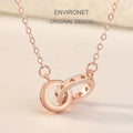 MA48 Dainty 2 Round Pendant 925 Sterling Silver Choker Necklace Women Rose Gold Chain Korean Style Cute Fine S925 Silver Jewelry