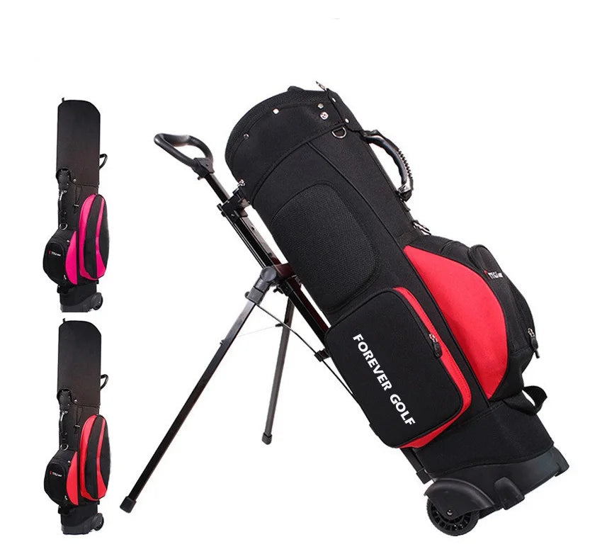 Nylon Golf Travel Bag with Wheels Normal Waterproof Durable Zip Closure