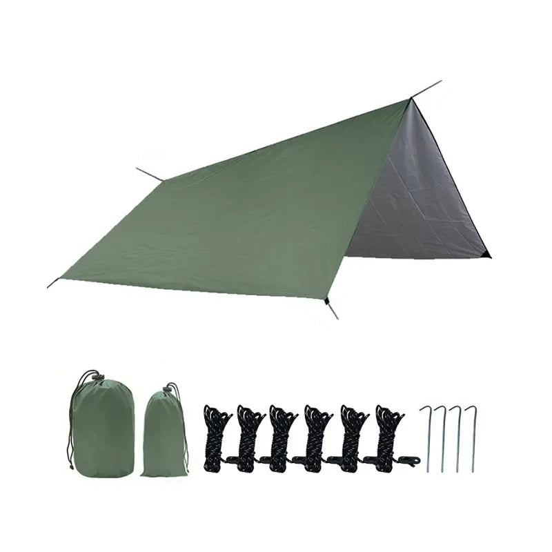 Waterproof Hammock Tarp Shelter Backpacking Outdoor Survival Travel Blackout Tarp Shelter for Camping Hiking Tarp