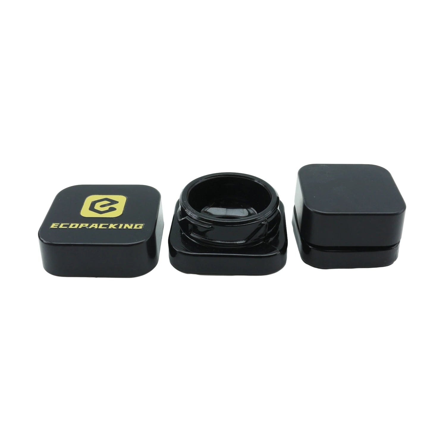 Factory Price 3g 5g 7g 9g Sample Glass Cosmetic Jar square Wax Concentrate Jars with Child Proof Lid