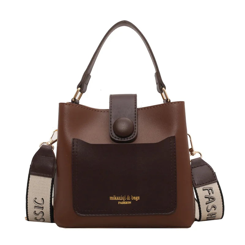 Hot Sell Vintage Simple PU Leather Canvas Tote Crossbody Bag Women 2023 Designer Fashion Lady Luxury Shoulder Handbag Embroidery