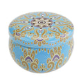 Luxury Holiday Christmas  2 OZ  Round  Metal Retro Floral  Candy Gift Candle Tin Can Jars