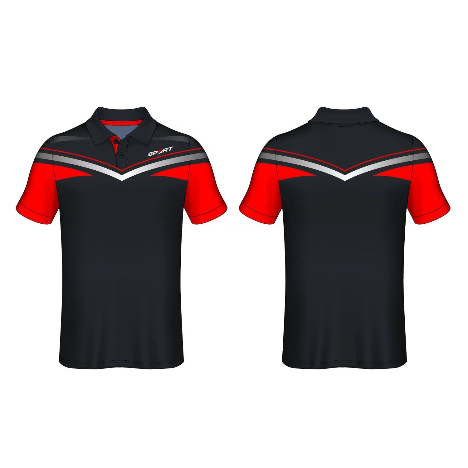 100% Polyester Man Sports Uniform Golf Polo Shirt Sublimation Breathable Quickly Dry Jersey