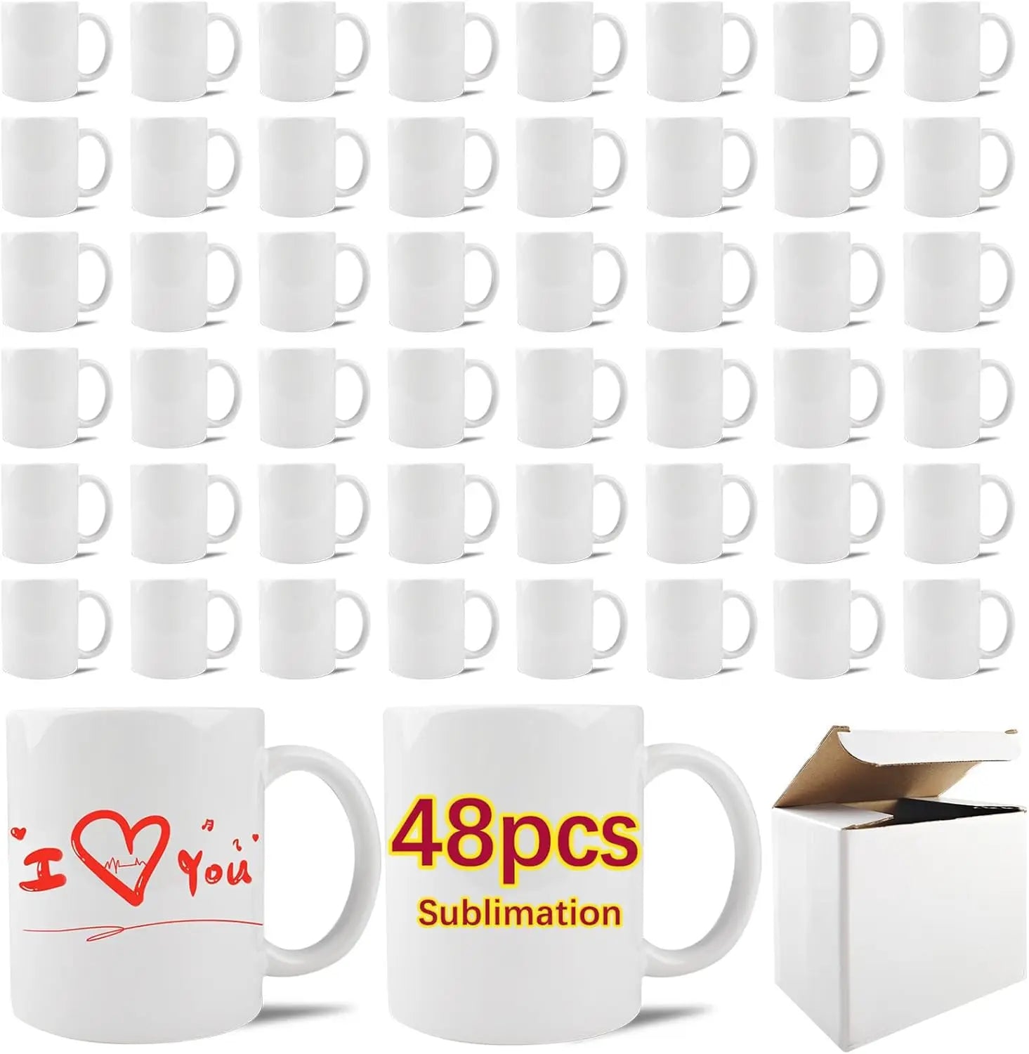 Custom Coffee Mugs Sublimation Mug 11 oz Blank USAE WAREHOUSE White Ceramic 11oz Custom Printed Coffee Mugs