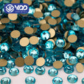 VDD 027 Aquamarine High Quality Glass Rhinestones Crystal Glod Back Flatback Strass Stones Nail Art DIY Crafts Decorations