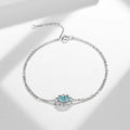 Elegant 5*7mm VVS Paraiba Mosan Drill Egg-Shaped Charm Bracelet 925 Sterling Silver Bangle Charm Bangle Stylish Jewelry Women