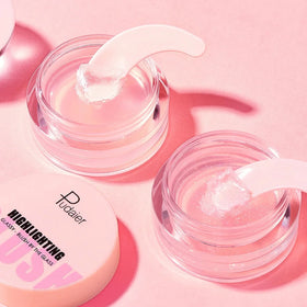 Pudaier Color Changing Blush Clear and Glitter Highlighting Blusher Natural Blushing Cheeks Gel Texture Moisturizing Makeup