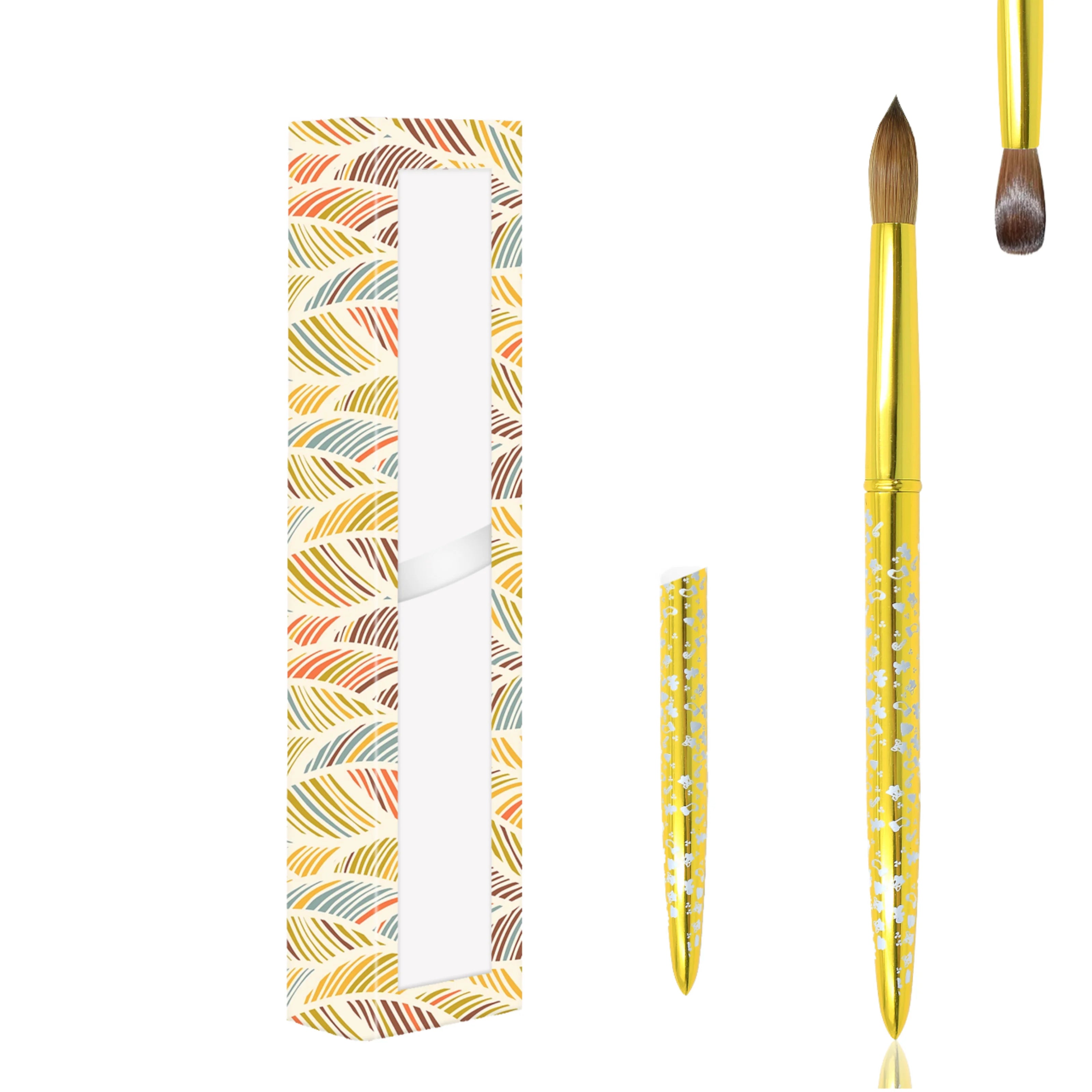 Wholesale 100% Pure Kolinsy Nail Art Brush Popular Metal Handle Air Brush with Oval Hair Shape