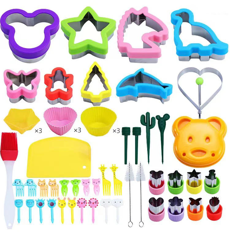 55PCS Sandwich Cutter  DIY Cookie Mold Reindeer Bakeware Cookie Tools Set Stainless Steel Cutter