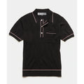 Mutil Color Turn-down Collar Knitted Short Sleeves Sweater Shirt for Men