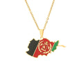 BINSHUO Wholesale Custom Stainless Steel Jewelry Drop Oil Afghanistan Map Flag Men Pendant Charm Couples Necklace for Women