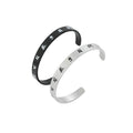 Handmade Tibetan Six Words Lucky Cuff Bracelet Stainless Steel OM Mani Padme Hum Buddhist Mantra Engraved Open Cuff Bracelet