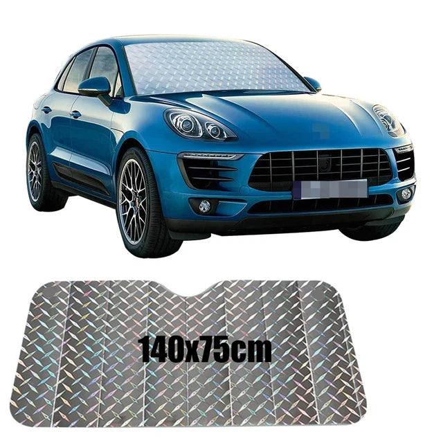 Factory Price 140x75CM Car Sunshade Cover Foldable Windshield Laser Film Visor Cover Front Rear Block Window Sunshade