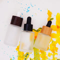 30ml Flat Shoulder clear Glass Luxury Cosmetic Bottles with  Cap