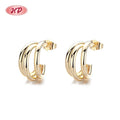 Fashionable Copper Alloy 18K Gold Plated Women'S  Drop Stud 18K Gold Plated Earrings