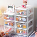 Haogle Multifunction Stackable Office Desktop Cabinet Plastic Storage Box with Drawers Plastic Sundries Cosmetic Storage Cabinet