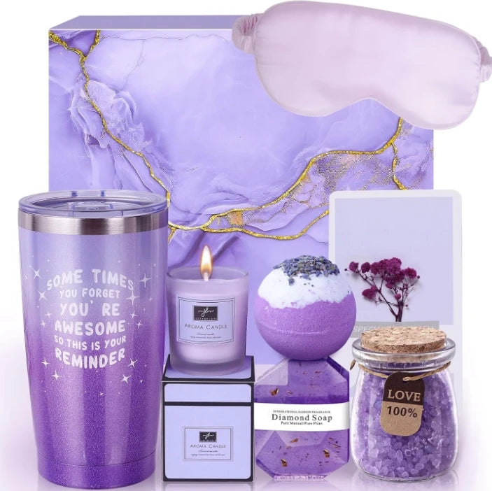 Unique Purple Style Customer Christmas Mom Wife Girlfriend Sister Friends Her Promotional Custom logo Mom Spa Gift Set for Women