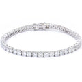 Hot Sale 4mm Hip Hop 925 Sterling Silver VVS Loose  Moissanite Tennis Chain Bracelet