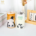 Creative Design Cute Panda Beverage Glass Bamboo Cartoon  Glass Cup  Drinking Milk Tea Juice and Coffee