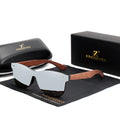 For Unisex Rimless Polarized Sunglasses Natural Bubinga Wooden Mirror Lens Fashion Original Wood Glasses Men Women 5504
