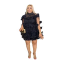 Elegant Dress for Girl Africa Embroider 2 Piece Dress Mesh African Design