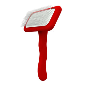 Baoli ODM Grooming 92x170mm Rubber Coating Soft Slicker Brush Wooden Cat Grooming Pet Hair Shedding Cat Groom Slicker Pet Brush