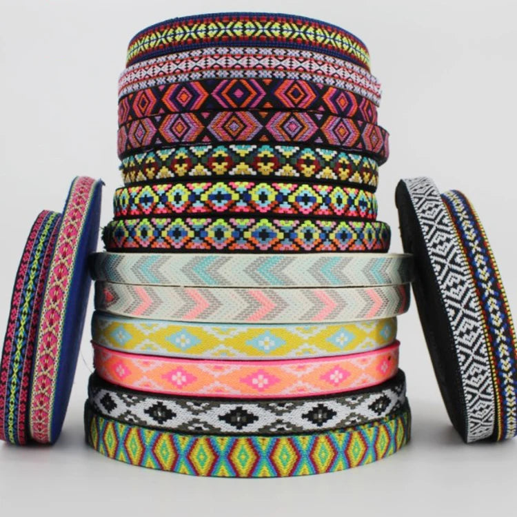 25 mm Ethnic Webbing Strap Polyester Cotton Braid Stylish Ethnic Design Webbing Ribbon