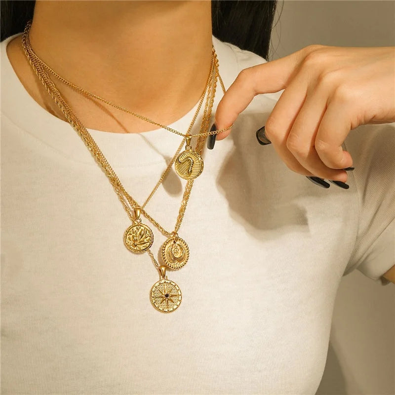 Waterproof Anti Tarnish Women Jewelry 2022 Fashion 316L Stainless Steel 18K Gold Plated PVD Relief Snake Wing Pendant Necklace