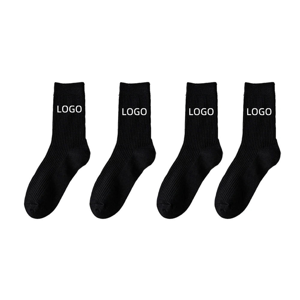 OEM Personalized Custom Designer Knitted Logo Cotton Men Unisex Custom Crew Sports Socks