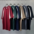 250GSM Custom T Shirt Quick Dry Men's T Shirts Raglan Sleeve V-Neck Breathable Vintage Casual Plain Dyed Knitted T Shirt for Men