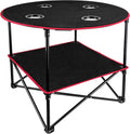 WOQI Modern Design Waterproof Iron & Canvas Portable Lightweight Folding Outdoor Furniture Camping Table