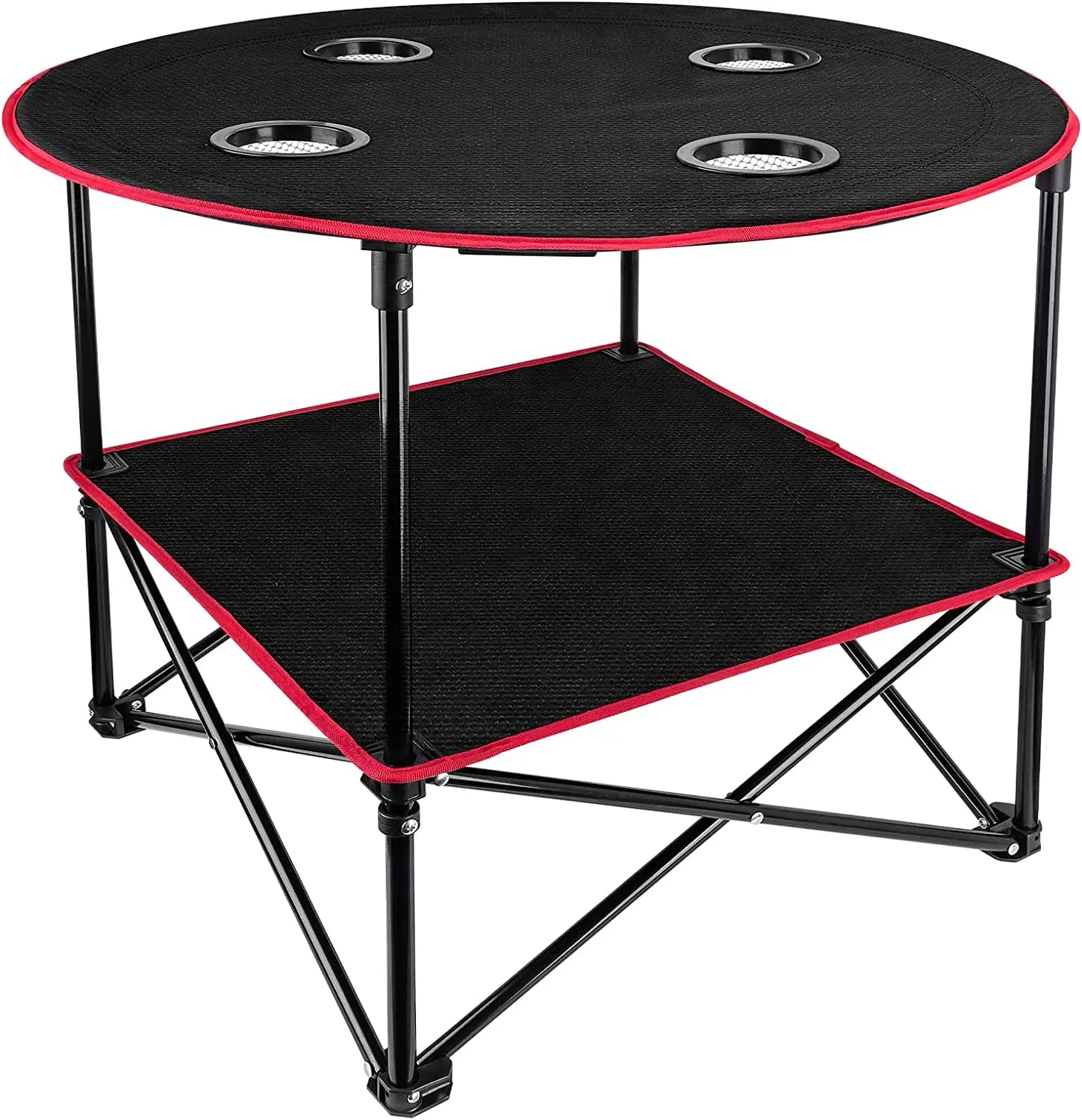 WOQI Modern Design Waterproof Iron & Canvas Portable Lightweight Folding Outdoor Furniture Camping Table
