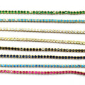 Daidan Silver Chain Necklace 925 Sterling Women Choker Cubic Zirconia Tennis Cz Diamond Tennis Colorful Necklaces for Women