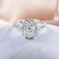 Vintage Ring With D VVS Moissanite Loose Gemstone925 Sterling Silver Ring