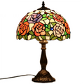 18 Inch Rose Flowers Table Lamp Stained Glass