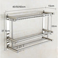Stainless Steel Bathroom Shelf with Towel Rack Lacquer Metal Bathroom Organizer Shelf for Flower Pot Use