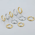 Simple Stainless Steel Waterproof Gold Ring Earrings Gold Plated Retro Rotating Grain Earring Gift for Women Jewelry Earrings