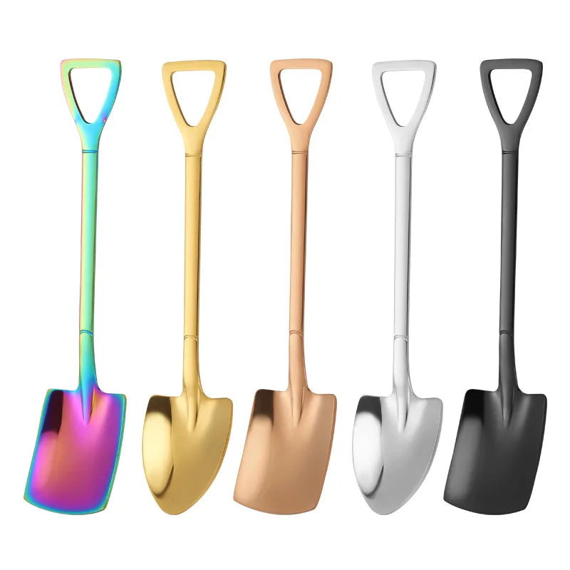 Factory Stainless Steel Shovel Spoon Creative Watermelon Ice Cream Coffee Dessert Spoon Creative Shape Shovel Spoon for Kitchen
