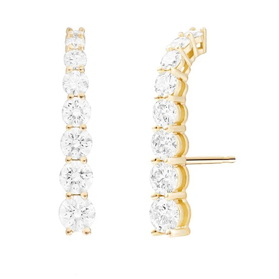 Gemnel Luxury Jewelry Diamond Stud 925 Sterling Silver 18k Gold Vermeil Cz Earrings