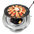 Korean Smoker Bbq Charcoal Bbq Grill Round 304 Stainless Steel Restaurant Table Top Barbecue Bbq Grill