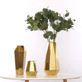 Nordic Modern Electroplating Golden Ceramic Vase Simple Contemporary Interior Decoration for Flower Pot Use Wholesale Elegant